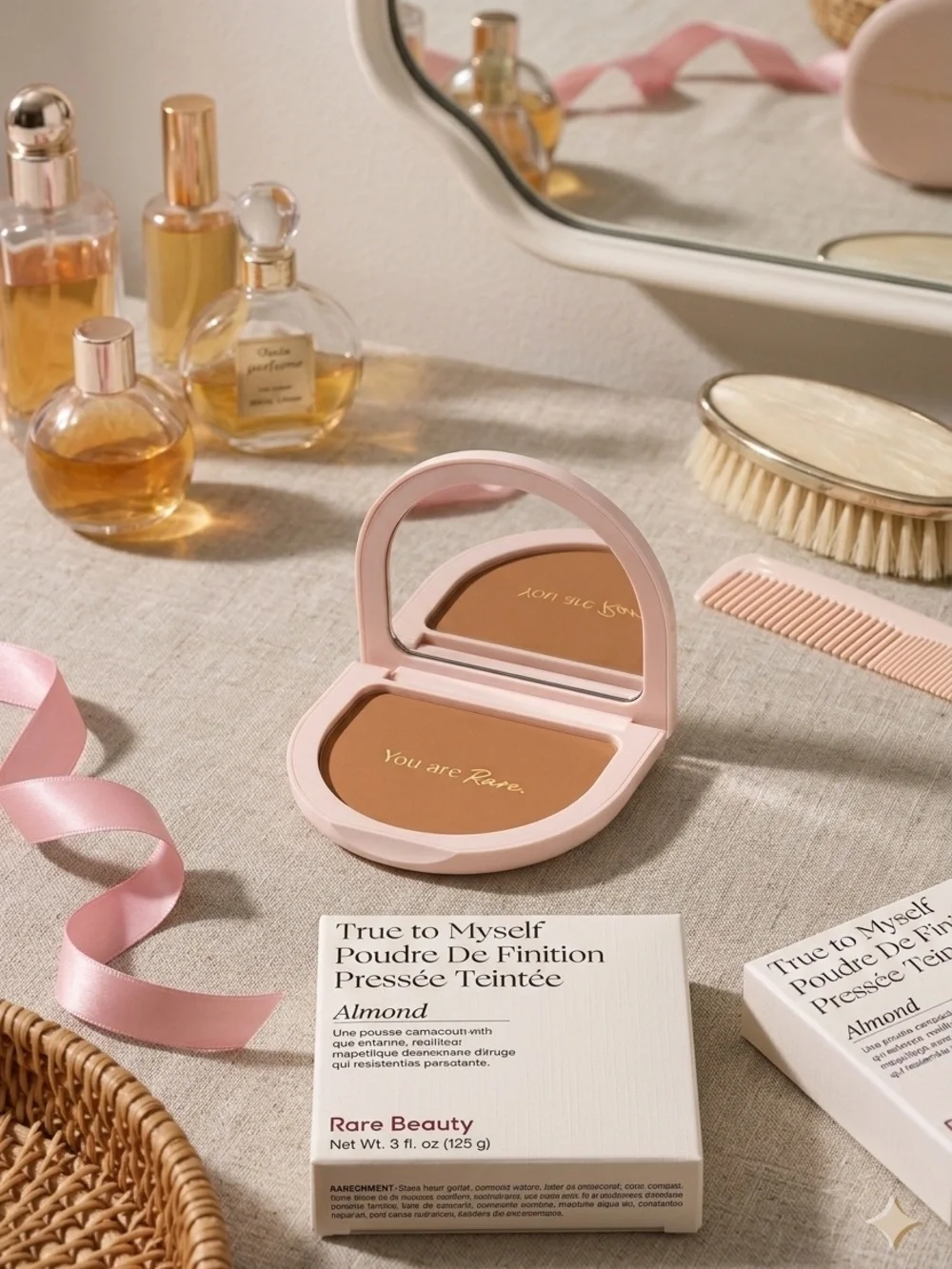 GET 2 Rare Beauty True to Myself Pressed Powder Almond 2 for the price of 1! NIB - Picture 5 of 6